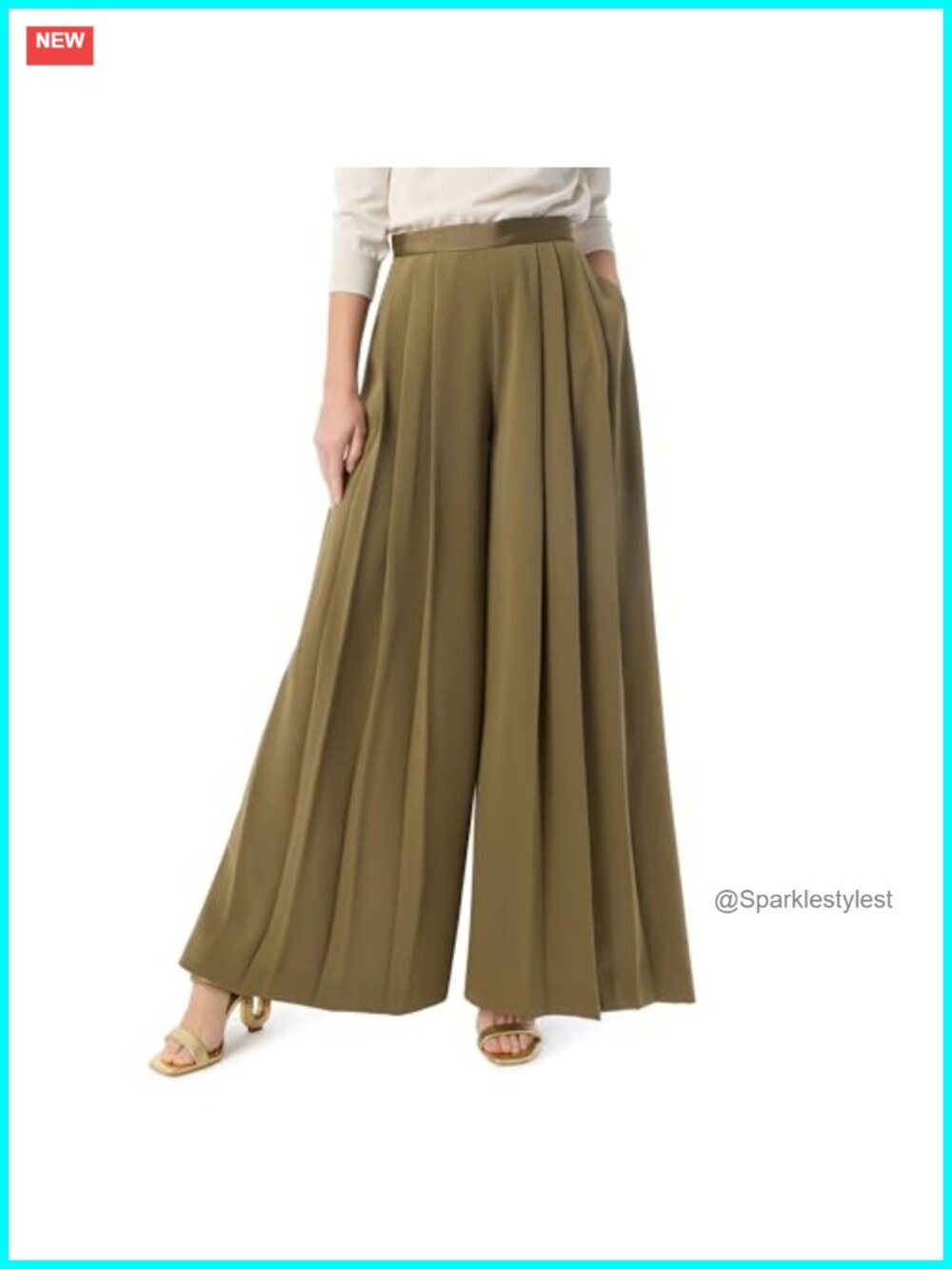 Dee Ocleppo Wide Leg High Rise Pleated Side Zip Trouser